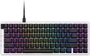 NZXT Function MiniTKL Mechanical Keyboard, Wired USB Connection, Per-Key RGB Lighting, Hot-Swappable, N-Key Rollover, Gateron Red RGB Linear Switches, US ENG ANSI, Matte White | KB-175US-WR