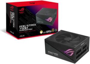 ASUS ROG STRIX 750W Aura Edition ATX Power Supply Unit, 80 PLUS Gold Certification, Full Modular, 135mm Axial-tech Fan, 0dB Technology, PCIe Gen 5.0, ARGB Lighting, Black | 90YE00P3-B0NA00