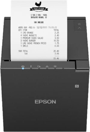 Epson TM-m30III Receipt Printer, Thermal Line Printing, 203 x 203 DPI resolution, IPX2 Water Resistance, User-Friendly, USB, Ethernet, Wi-Fi, Bluetooth 5.0 Interface, Black | C31CK50152A0