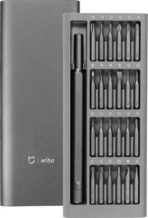 Xiaomi Mi x Wiha Precision Screwdriver with Aluminum Alloy Casing, 24 Wiha Precision Bits, Magnetic Tips for Easy Storage - Grey | DZN4002TY