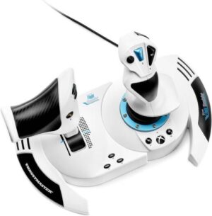 Thrustmaster T.Flight Hotas One Microsoft Flight Simulator Edition, Dual Rudder System, Detachable Throttle, 5x Axes, 14x Buttons, 1x Trigger & 1x Hat Switch, White | TM-JSTK-HOTAS1-MSFS