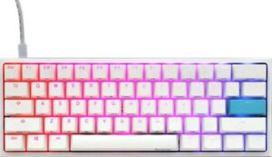 Ducky Channel One 2 Mini RGB Cherry Red RGB Switch, English, Seamless PBT Double shoot, White top case white bootom case | DKON2061ST-RARALWWT1