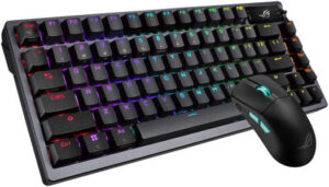 ASUS  ROG Azoth 75 Wireless DIY Custom RGB Gaming K/B with ROG P713 Harpe Ace Aim Lab Edition 36000 DPI Sensor Mouse, Tri-mode Connection, 5 Prog Buttons, Hot-Swappable | AZOTH75-P713