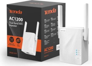 Tenda A18 AC1200 Dual Band WiFi Repeater with Ethernet Port, UK Plug