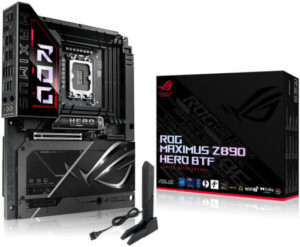 ASUS ROG Maximus Z890 Hero BTF LGA 1851 ATX Motherboard, Intel Z890 Chipset,4x DIMM DDR5 Slot, Up to 256GB Max Memory, 1x PCIe 5.0 x16 SafeSlot, 6x M.2 Slots, WiFi & BT Connectivity | 90MB1KG0-M0EAY0