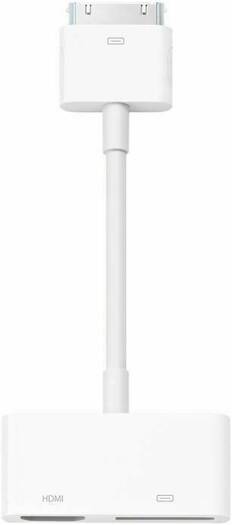Apple 30-Pin Digital AV Adapter, For Use with Apple iPad 2, iPad 3rd Generation and iPhone 4S, White | MD098AM/A