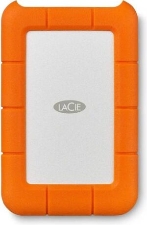 LaCie Rugged Mini USB 3.0 Portable External Hard Drive, 2TB Storage Capacity, 130 MB/s Data Transfer Speed, Shock / Rain & Pressure Resistant, Windows & Mac Compatible, Orange | LAC9000298
