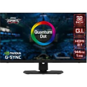 MSI Optix MPG321UR-QD 32'' UHD IPS Monitor, 3840x2160 Resolution, 144Hz Refresh Rate, 1ms MPRT Response Time, 16 9 Aspect Ratio, DisplayHDR 600, G-Sync Compatible, Black | 9S6-3DC07T-001