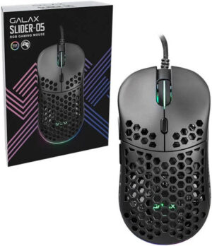 Galax Slider-05 Optical RGB Gaming Mouse, 7 Programmable Macro Keys, Adjustable 10000 DPI Sensor, 6+1 Buttons, 10 Millions Clicks, USB Interface, 1.8m Cable, Black | MGS05P258RG2B0