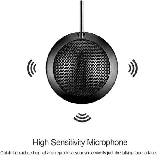 Stereo Microphone Omnidirectional Condenser Mic USB Connector, 360° Omni Direction, 3m Sound Pick Up Distance, Effective Transmission, For Online Meeting, Business Conference, Black | V3191 - Image 4