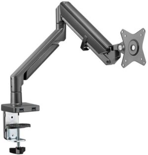 Navodesk Control Monitor Arms, Premium Quality, With Gas Spring Tech & USB Hub Single Monitor Desk Mount - Midnight Grey