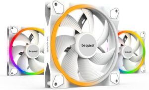 Be Quiet! Light Wings 140mm PWM aRGB Case Fans, 7 Silence-Optimized Fan Blades, Up to 95.14 CFM Airflow & 1500 RPM Fan Speed, Rifle Bearing Technology, Triple Pack, White | BL102