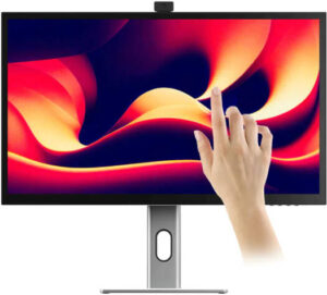 ALOGIC Clarity Pro Video Conferencing Monitor, 27" AHVA IPS Multi-Touch Display, 4K HDR UHD Resolution, 60Hz Refresh Rate, 5ms Response Time, Retractable 8MP Webcam, 90° Rotation, Silver | 27C4KPDWT