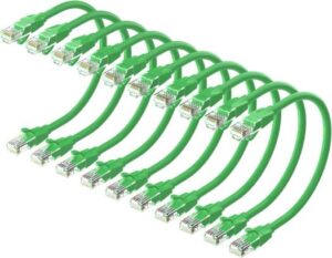 Vention Cat.6 UTP Patch Cable, IBE Series Copper-Clad Aluminum, 1000Mpbs Maximum Speed, 250MHz Stable Bandwidth, PVC Enclosure, 0.1 Meters, Green | IBEGA-10