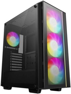 Deepcool MATREXX 55 V4 C Mid-Tower Case, Tempered Glass Panel, 360mm Radiator Support, 3x140mm Front & 1x120mm Rear ARGB Pre-Installed Fans, USB3.0/Audio/Type-C Ports, Black | R-MATREXX55-BCADA4-G-4