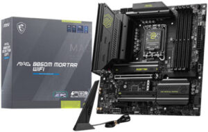 MSI MAG B860M Mortar WiFi LGA 1851 Micro ATX Motherboard, 4x DDR5 UDIMM Slots, Up to 256GB Max Memory, 1x PCI-E x16 Slot, 3x M.2 Slots, WiFi & BT Connectivity, Black | 911-7E40-002