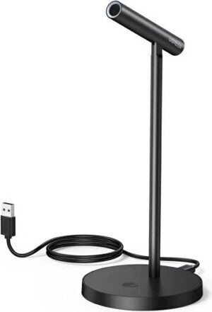 UGREEN Desktop USB Microphone, Omni-Directional, Noise-Canceling, Plug-and-Play, 100-15000Hz Frequency Response, 360° Rotation And Adjustable Angle, Scratch-Resistant Base, Black | 10934