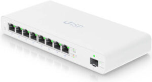 Ubiquiti UISP 8-Port Gigabit PoE Compliant Managed Network Switch, Port Isolation, Speed Limiting, & DHCP Snooping Functionality, 18 Gb/s Switching Capacity, 13.39 Mpps Forwarding Rate, White | UISP-S