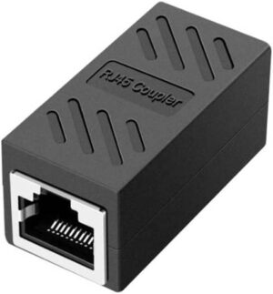 WO Dexun RJ45 Ethernet Cable Extender, Female to Female, 1 Piece, Compatible With CAT5A / CAT6A, Black |