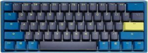 Ducky One Mini Daybreak Wired Mechanical Keyboard, Cherry MX Blue Switch, Quack, 60% Hotswap RGB, PBT Keycap, USB 2.0 Interface, English Arabic Layout, Blue/Yellow | DKON2161ST-CARPDDBBHHC1