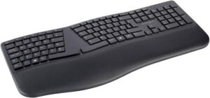 Kensington Pro Fit Ergo Wireless Keyboard, Quiet & Spill-Proof Keys, UK QWERTY Layout, Dual 2.4GHz and Bluetooth 4.2 Technology, Compatible with Chrome OS, MacOS and Windows, Black | K75401UK