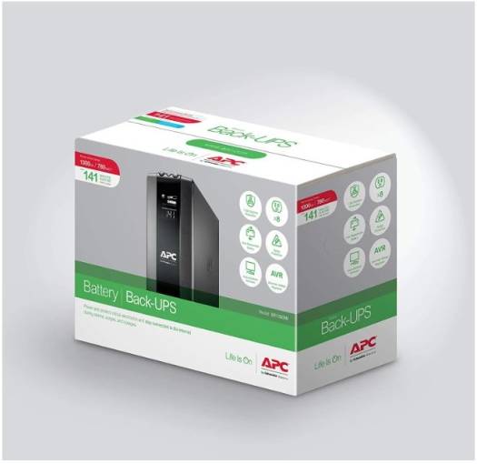 APC BR1300MI Back UPS Pro, 1300VA Rated Power, 780 Watts, 8 IEC Outlets, LCD Interface, 1GB Dataline Protection, 230 Voltage, Not Rack Mountable, Line Interactive, Black | BR1300MI - Image 3