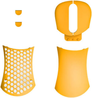 Pwnage Ultra Custom Ergo Extra Cover Sets Mouse Accessory, Button Cover, Solid Shell Cover, Honeycomb Shell Cover & 2-DPI Buttons Included, Orange | 13496
