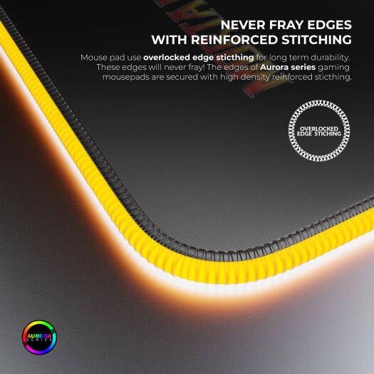 Cybeart Mortal Kombat Aurora Mouse Pad, Premium LED RGB Lighting, Micro-woven Cloth, Spill Proof Surface, Never Fray Edges W/ Reinforced Stitch, Esports Grade Never-Slip Base, XXL, Black | MRTLKMBTRR - Image 6