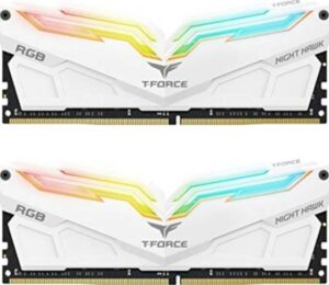 TeamGroup T-Force Night Hawk RGB 16GB (2 x 8GB) 288-Pin DDR4 SDRAM DDR4 3200 (PC4 25600) Desktop Memory - White I TF2D416G3200HC16CDC01