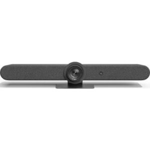 Logitech Rally Bar All In One Webcam, Video Bar for Medium Rooms, 10/100/1G Ethernet, WiFi 802.11a, 128 bit AES Security, Pan/Tilt/Zoom Camera, Graphite, UK-ME | 960-001312 / 960-001311