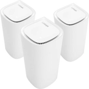 Linksys Velop Pro MX6203 Tri-Band Mesh WiFi 6E System, Cognitive Mesh Router with 6GHz Band Access & 5.4 (AXE5400) Gbps True Speed, Coverage up to 9000 sq. ft & 600+ Devices, 3 Pack, White | MX6203-KE