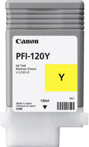 Canon PFI-120 Ink Cartridge, 130ml, For imagePROGRAF TM-200,TM-300 & TM-305, Yellow | 2888C001AA