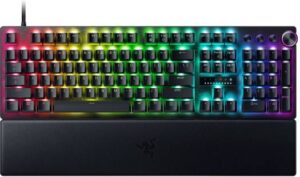 Razer Huntsman V3 Pro Mechanical Keyboard, Analog Optical Switch Gen-2, Firm Leatherette Wrist Rest, Doubleshot PBT Keycaps, Detachable Type-C Cable, ENG (US) Layout, Black | RZ03-04970100-R3M1