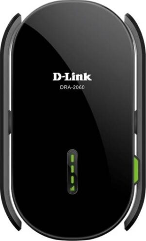 D-Link AC2000 Mesh Range Extender, Dual-Band Connectivity, 2.4GHz & 5GHz Frequency, Up to 1733 Mbps Data Signal Rate, 10/100/1000 Gigabit Ethernet Port, Black | DRA-2060/BNA