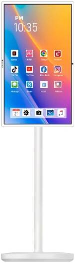 AZTECH Full-HD 32 inch Smart Movable Screen, Floor Standing, Octa-Core, 8GB RAM + 128GB ROM, 350nits Brightness, PCAP 10 Touch Points, Android 12, Built-In Wi-Fi, 8MP Camera, White | AZT-PTD32FHD