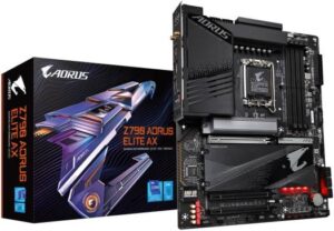 Gigabyte Z790 Aorus Elite AX Rev1 ATX DDR5 Motherboard, LGA1700 Socket, Z790 Chipset, Realtek 2.5GbE LAN, Wi-Fi 6E, Bluetooth, PCIE x16 Slot, M.2 Connector, Q-Flash Plus | Z790-AORUS-ELITE-AX