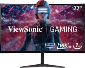 ViewSonic VX2718-PC-MHD 27-inch 1080p HD Curved Gaming Monitor, 165Hz, 1ms, Dual Integrated Speakers, Adaptive Sync, DisplayPort, 2x HDMI I VX2718-PC-MHD