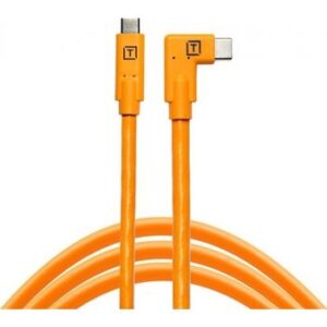 Tether Tools TetherPro USB-C to USB-C, Right Angle 15' (4.6 M) - Orange | CUCRT15-ORG
