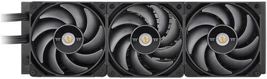 Thermaltake AW420 AIO Liquid CPU Cooler, 420mm Radiator, 3x TOUGHFAN 14 Pro Fans, 2000 RPM Fan Speed, 119.6 CFM Fan Airflow, Copper Water Block, Rubber Tube, Black | CL-W445-PL14BL-A - Image 4