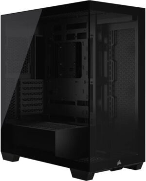 Corsair 3500X Mid-Tower Computer Case, Up to 360mm Radiator & 10x Fan Support, Tempered Glass Case Window, 1x Type-C, 2x Type-A & Audio In/Out Interface, Black | CC-9011276-WW