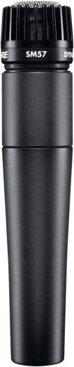 Shure SM57-LC Dynamic Instrument Microphone, For Drums, Guitars & Vocals, Made for the Stage and Recording, Cardioid Polar Pattern, Includes Mic Clip & Bag, Black | SM57-LCE