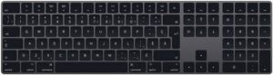 Apple Magic Keyboard With Numeric Keypad, Bluetooth Wireless Connectivity, Low-Profile Compact Design, Built-in Rechargeable Battery, FR Layout, Compatible with Mac, Space Black | MRMH2C/A