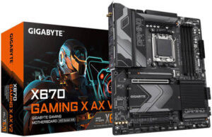 GIGABYTE X670 GAMING X AX V2 AM5 ATX AMD Motherboard, AMD X670 Chipset, 4x DDR5 DIMM Slots, 192GB Maximum Memory, 3x M.2 Slots, PCI Express 5.0 x4, HDMI, Black | X670-GAMING-X-AX-V2