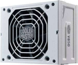 Cooler Master V SFX Fully Modular Power Supply, 850W Power, 80 PLUS Gold Efficiency, 92mm Fluid Dynamic Bearing Fan, Japanese Capacitors, 90° 12VHPWR Cable, Active PFC, White | MPY-8501-SFHAGV-3WX