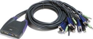 Aten 4-Port USB VGA/Audio Cable KVM Switch - Black | CS64UZ