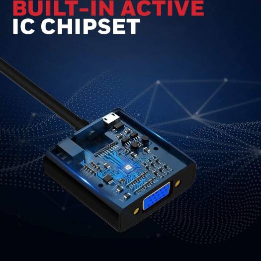 Honeywell 3-in-1 HDMI to VGA, 3.5mm Audio Jack & Micro USB Port, 1080p@60Hz HDMI & 6.75GB, VGA Resolution, Compatible with-LED, Laptop, Gaming Console etc-Black | HC000001/ADP/BLK - Image 3