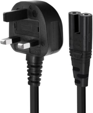 UXWEN Figure 8 Power Cord - 2 Pin IEC C7 Universal UK Plug Power Cable for PS4 PS5 Xbox Samsung LG Philips Toshiba Sony Sharp Panasonic HP LED Flat TV UK Wall Cable 3M