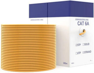 Vention CAT.6A SFTP Lan Cable, 10Gbps Transfer Rate, Oxygen-free Copper Conductor, Aluminum Foil + Metal Mesh Shielding, PVC Jacket, 305m Cable Length, Orange | IHCY305