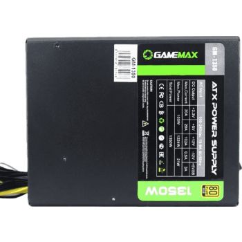 GameMax GM-1350 1350W Bitcoin Mining ATX Power Supply, 87% Efficiency, 80+ Gold, 12V Rail, 140mm Fan Support, 100V-240V, Thermal Control Technology | GM-1350 - Image 4