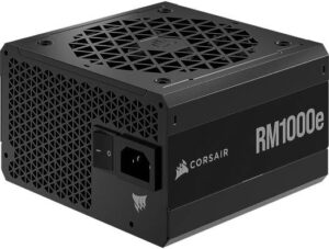 CorsairRMe Series RM1000e Fully Modular Low-Noise ATX Power Supply, 1000W, 80PLUS Gold, 1000 Watts Power, Fully Modular Cabling, 120mm Fan Size, Zero RPM Mode, Black | CP-9020264-UK
